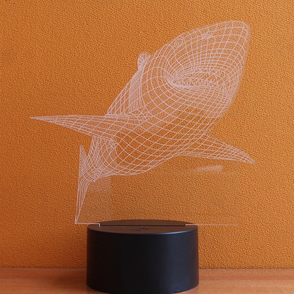 Shark 3d store illusion lamp